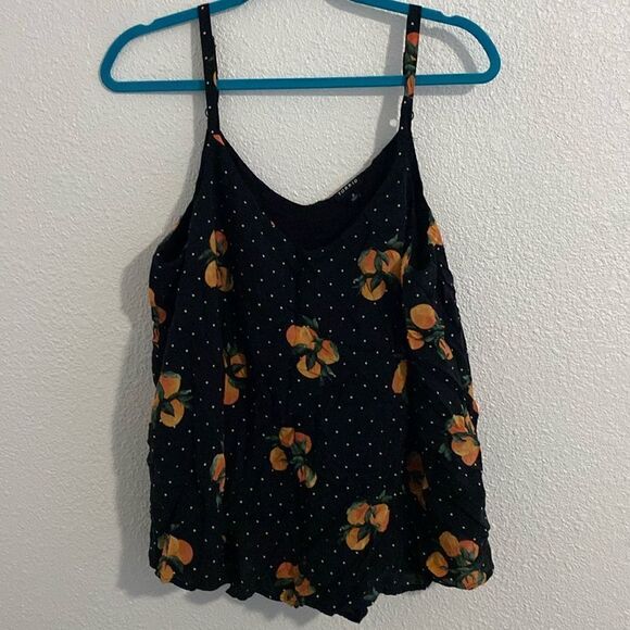 torrid Tops - Torrid-Sophie Challis Double Layer Swing Cami- Black and orange - Size large